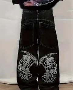 黒 バギーデニム sk8 y2k JNCO bigboy サグクラブ 似のサムネイル