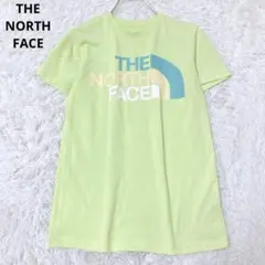 ザノースフェイス　半袖Tシャツ　ロゴプリント　グリーン　差し色　カジュアル