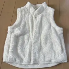 UNIQLO ホワイト フリース ベビーベスト90㎝
