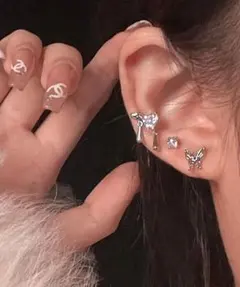 蝶ピアス3点セット