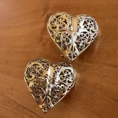 ビンテージイヤリング ハート ゴールド