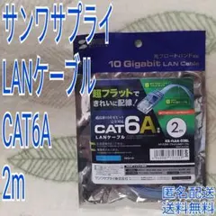 【未使用未開封品】サンワサプライ フラットLANケーブル CAT6A 2m