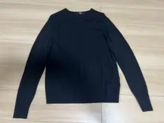 UNIQLO ユニクロ　メリノクルーネックセーター ブラック　L
