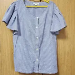 a.V.V 半袖シャツ 150 青と白ストライプ