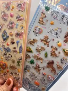ディズニー　ダンボ、ライオンキング、101匹立体シール2シートセット