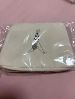 ベージュ 布製ランチバッグ イラスト付き