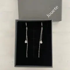 Jouete　ジュエッテ　ジルコニアチェーンピアス　プラチナム　b88