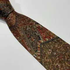 ネクタイ　ボタニカル　アート　シルク　古着