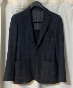 【ユナイテッドアローズ】ダークグレー チェック柄 テーラードジャケット