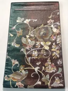 専用帯9024 9497 二点セット ○高級 正絹 夏帯 六通 袋帯 孔雀 蝶々