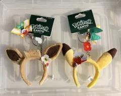 ポケパーク カントー ピカチュウ イーブイ カチューシャ キーホルダー