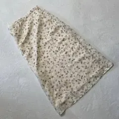 Keith フラワー柄 スカート アイボリー Aライン ミディアム