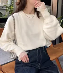 新品★チャオパニックティピー　スウェットライクボリュームスリーブニット　ホワイト