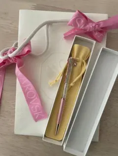 SWAROVSKI ボールペン ピンク クマチャーム付き(箱・外袋・替芯付き)のサムネイル