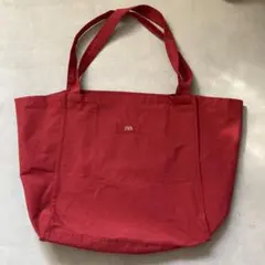 ZARA 赤 トートバッグ エコバッグ