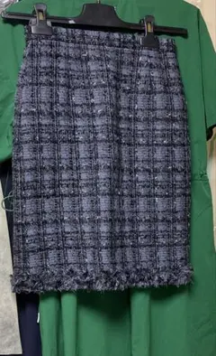 ユナイテッドアローズ ツイードタイトスカート 黒とグレー チェック柄新品タグ付き