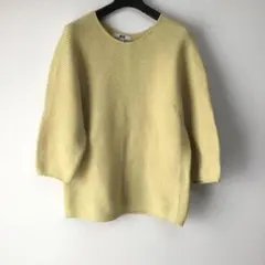 ユニクロ 3Dコットンボリュームスリーブ セーター 七分袖 S