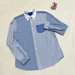 【used】AMERICAN EAGLE クレイジーギンガム&ストライプシャツ