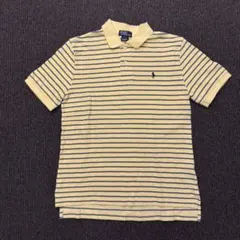 y2k 90sポロラルフローレン ボーダー ポロシャツ イエロー×ネイビー