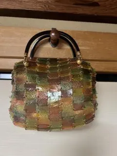 京都NANIWAYA 浪速屋商店 豚革 クリスタル ハンドバッグ HARUBE - メルカリ