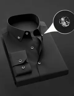 メンズ シャツ ブラック Sサイズ オシャレ カッコいい シンプル 黒