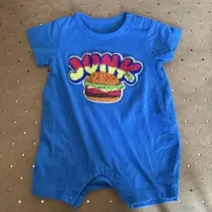 BREEZE ロンパース 80 青 JUNK刺繍