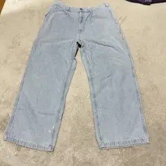GU ライトブルー デニムパンツ ワイドストレート