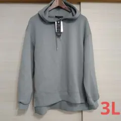 3L●AQUA HISTORY ライトグリーン スウェットパーカー 大きいサイズ