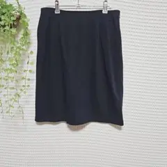 ☆ L&B (S) ひざ丈 タイト スカート シンプル ブラック