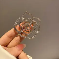 ブローチ　パール　花　薔薇　ジルコニア　キラキラ　入学式　卒業式　2