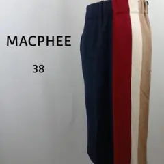 MACPHEE　ウールミラノリブ Iラインスカート　38　ネイビー　ニットのサムネイル