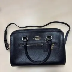 COACH ローアン サッチェルショルダーバッグ 2way ブラック レザー