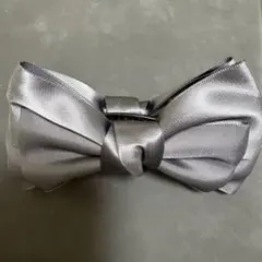 グレー サテンリボン ヘアアクセサリー