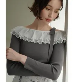 31 Sons de mode 　肩リボンアシメフリルニット　トランテアン