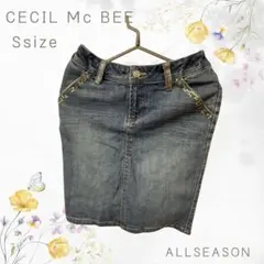 【CECIL Mc BEE】 ラインストーン付き デニムスカート Y2K ギャルのサムネイル