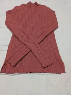 AZUL 長袖リブトップス S 　くすみピンク