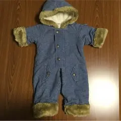 babyGAP♡モコモコデニム風ロンパース♡カバーオール♡防寒着♡パーカー