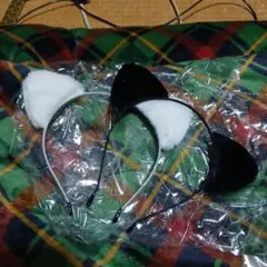 猫耳ヘアバンド・ヘアクリップ・リボンセット