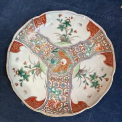 伊万里色絵窓絵花図七寸皿∅21㎝　赤絵　通り文　古伊万里　R1379B2 伊万里色絵窓絵花図七寸皿∅21㎝ 赤絵 通り文 古伊万里 R1379B2 - メルカリ