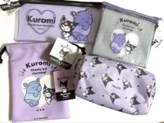 サンリオ　Kuromi ポーチ　 4点セット　クロミ　スクエアポーチ　巾着