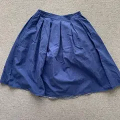 リバーシブル！ブルー　ギンガムチェック　フレアスカート