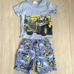 90cm Tシャツ　半ズボン　重機　建設車両　ダンプカー　コマツのサムネイル