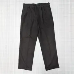 00s DOCKERS レーヨンスラックス ワイドツータックW36L32ブラウン
