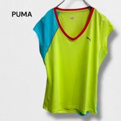 プーマ 半袖 Tシャツ バイカラー Vネック スポーツウェア トレーニング S