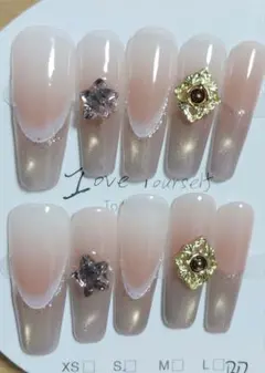 B1グラデーションピンクネイルチップSサイズ10個セット