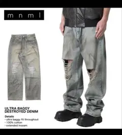 ミニマルmnml ULTRA BAGGY29ウルトラバギー ワイドダメージY2K