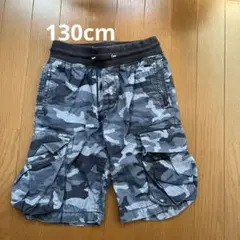 GAP kids (M)130cm ブルー系迷彩 カーゴハーフパンツ