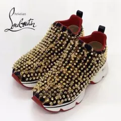 クリスチャンルブタン スパイク レオパード スニーカー マルチカラー
