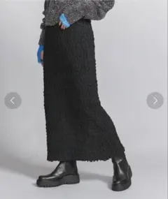 【美品】BEAUTY&YOUTH シャーリングタイトスカート Sサイズ ブラック