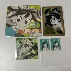 ヒロアカ　蛙吹梅雨　コースター　クリアカード　スクエアステッカー　フレークシール